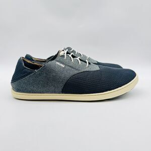 Olukai Shoes Mens 10.5 Gray Sneakers Nohea Mesh Slip On Causal Comfort Lace Up